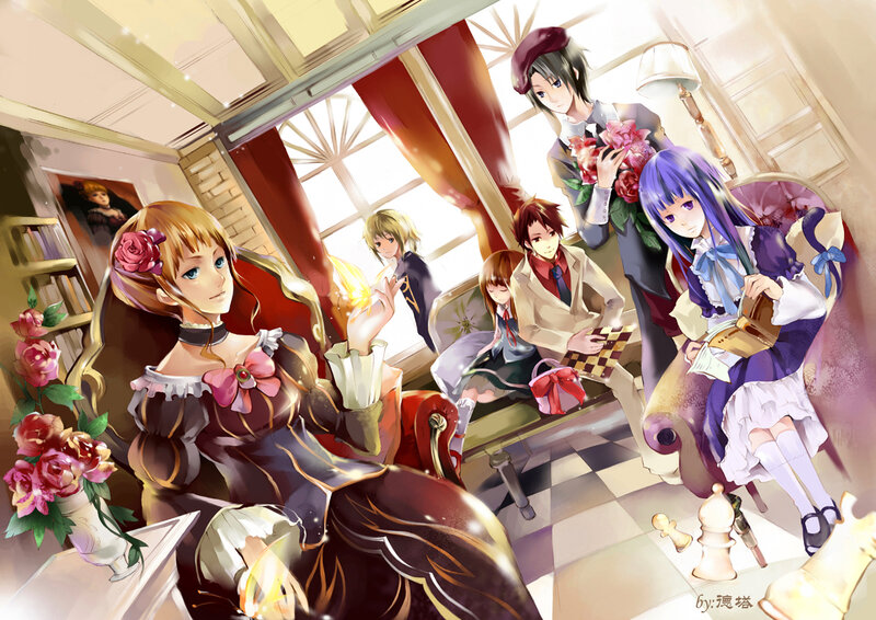 Anime Characters in a Room — Purple