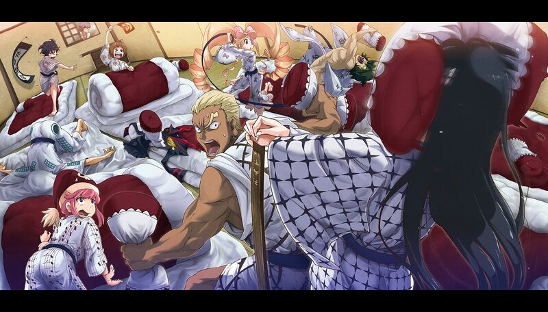 Anime Characters in a Room — White, Chaotic