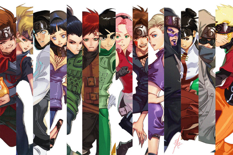 Anime Characters in a Row — Orange