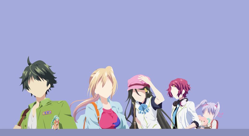 Anime Characters in a Row — Purple