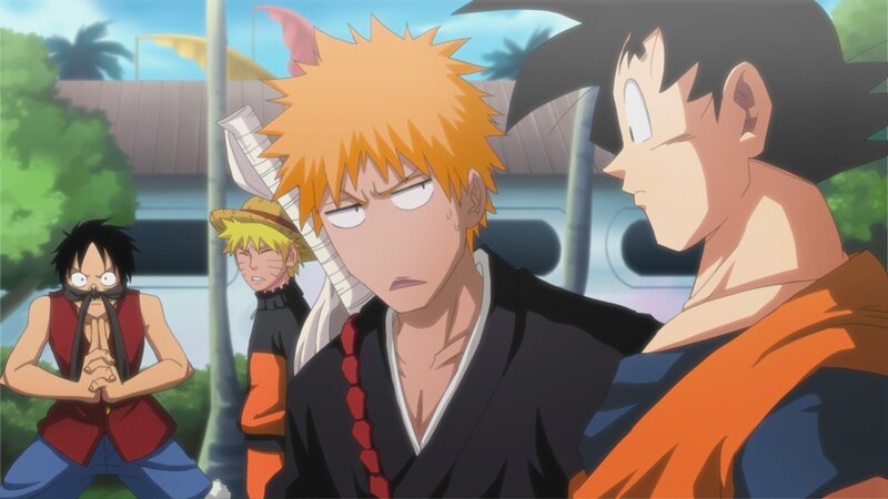 anime characters in a scene