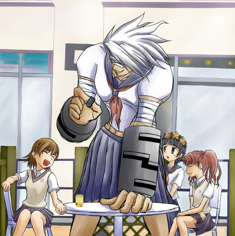 Anime characters in a school setting