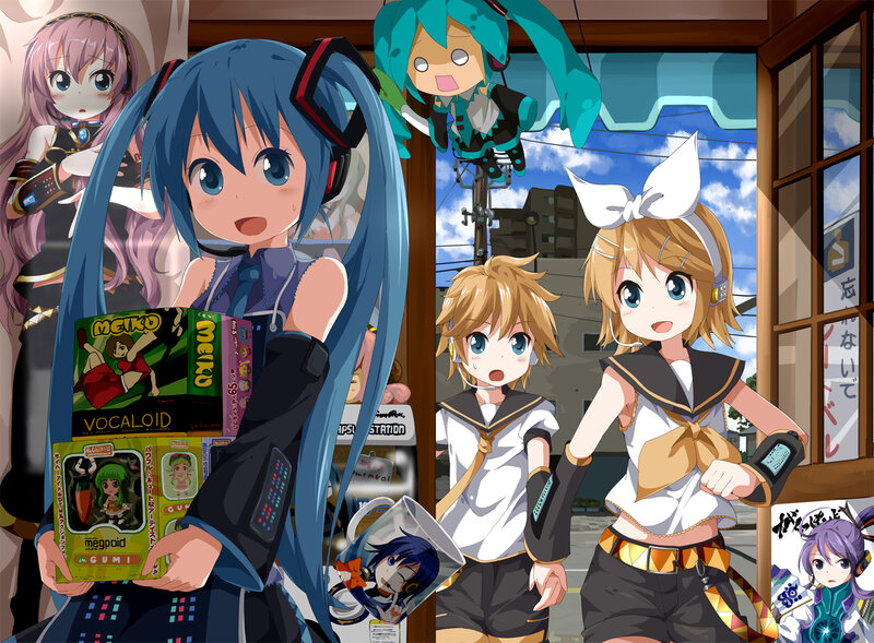 Anime Characters in a Shop — Blue