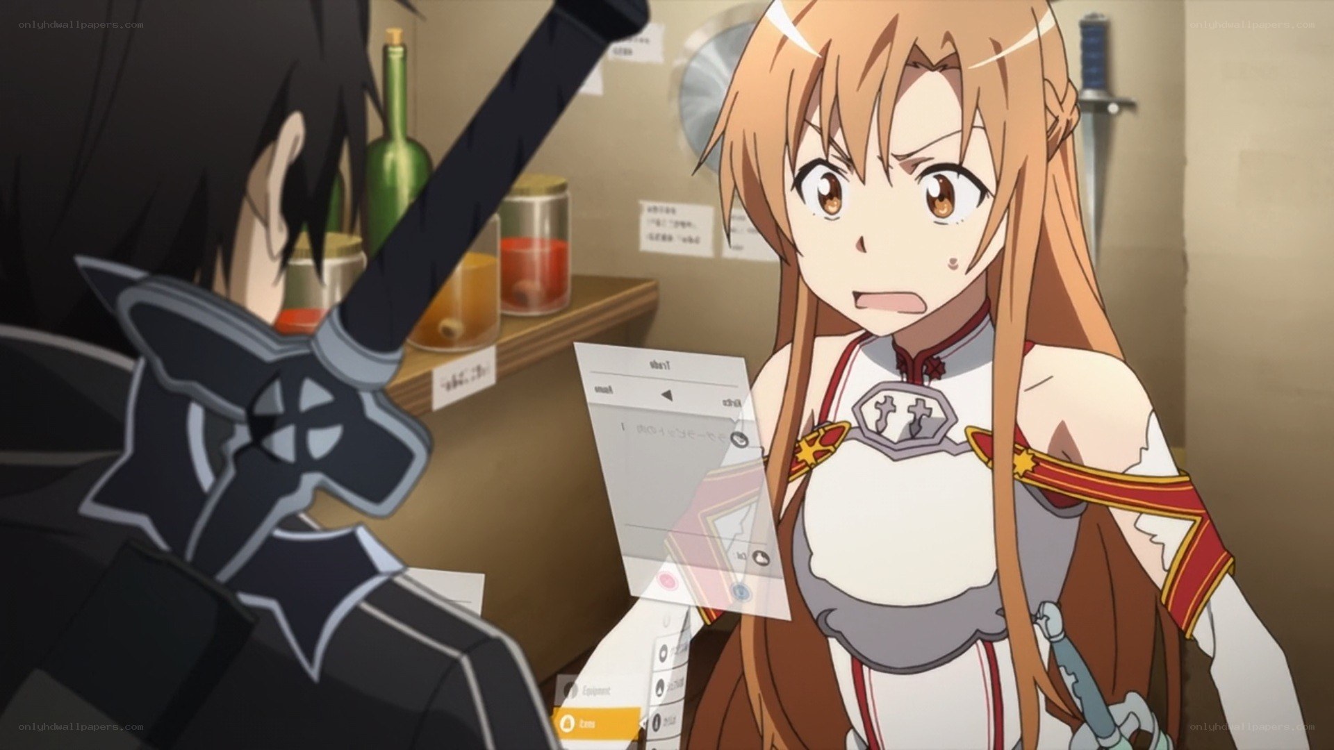anime characters in a shop