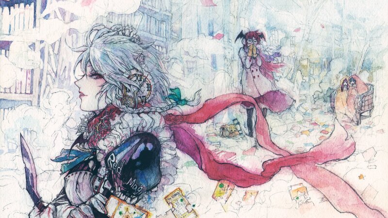 Anime characters in a snowy scene