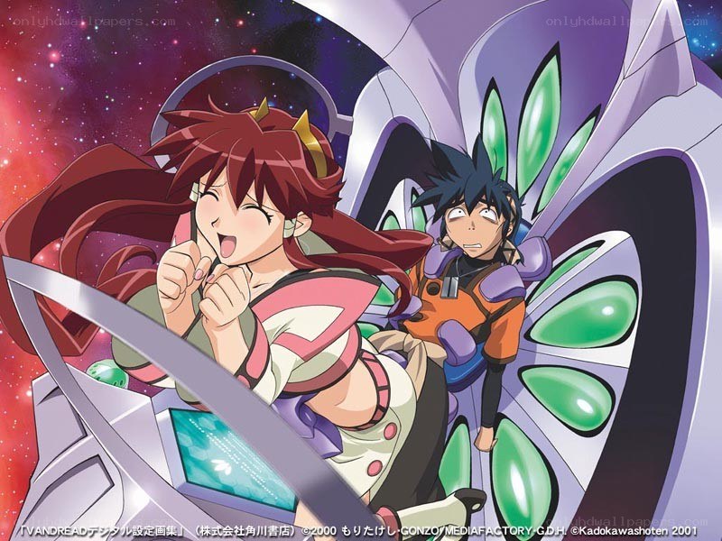 Anime characters in a spaceship