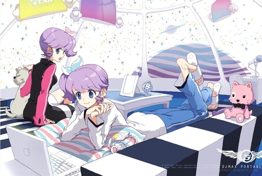 Anime characters in a spaceship