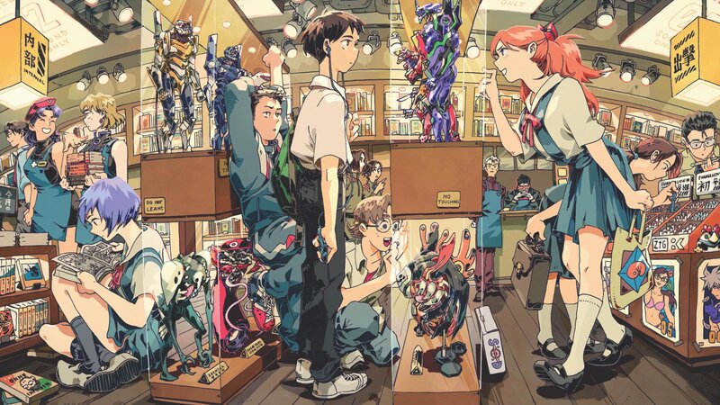Anime Characters in a Store — Brown