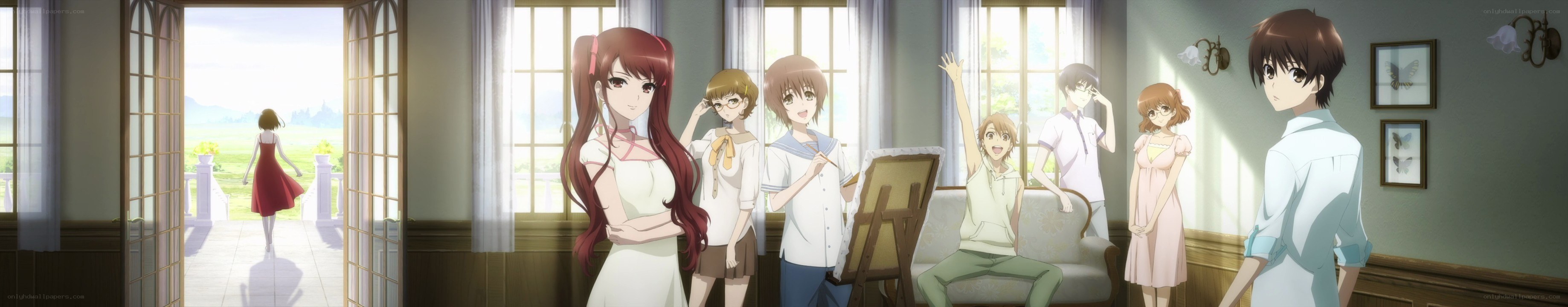 anime characters in a sunlit room