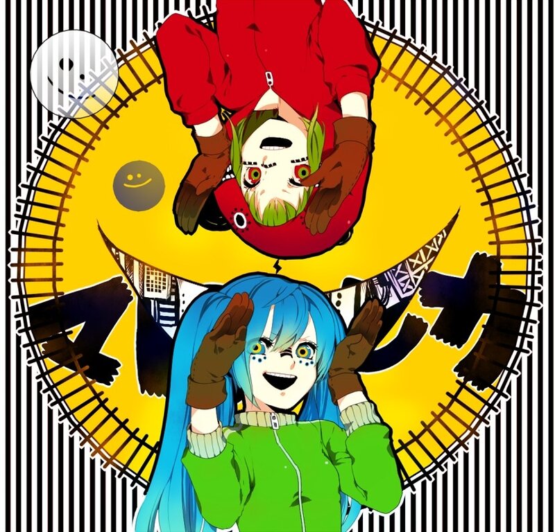 Anime characters in a surreal scene