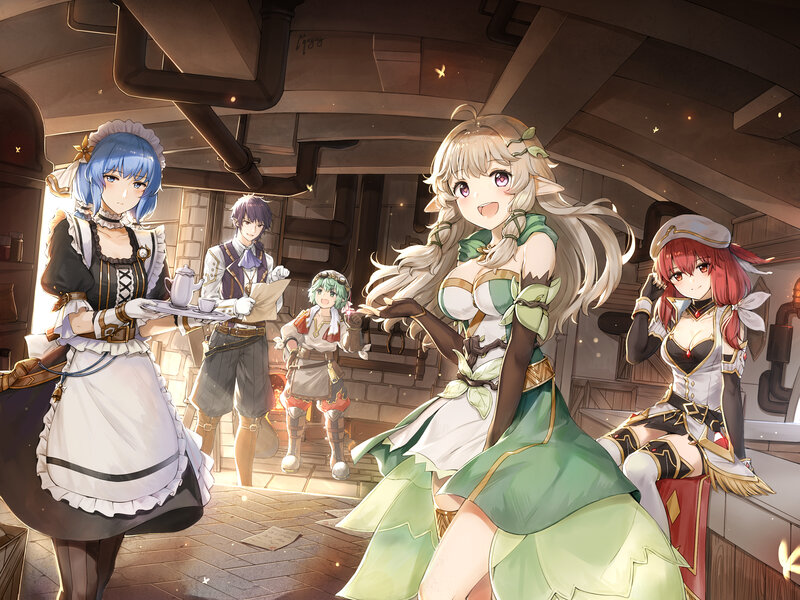 Anime Characters in a Tavern — Green