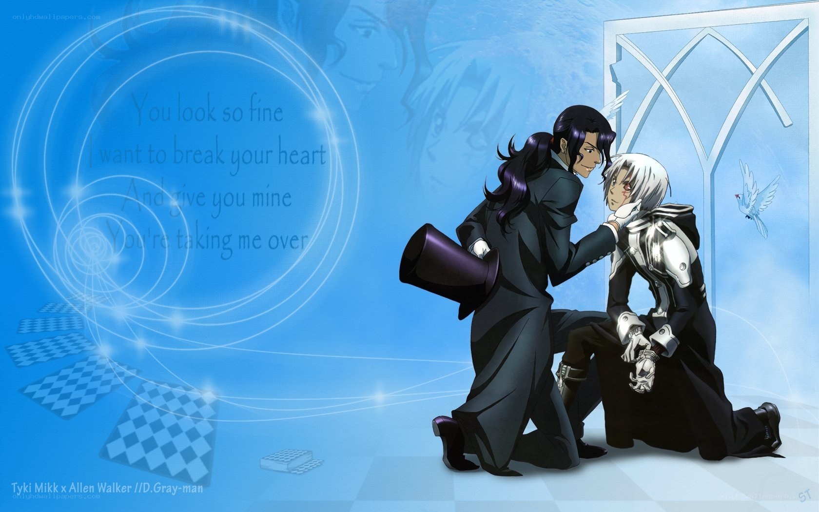 Anime characters in a tender moment