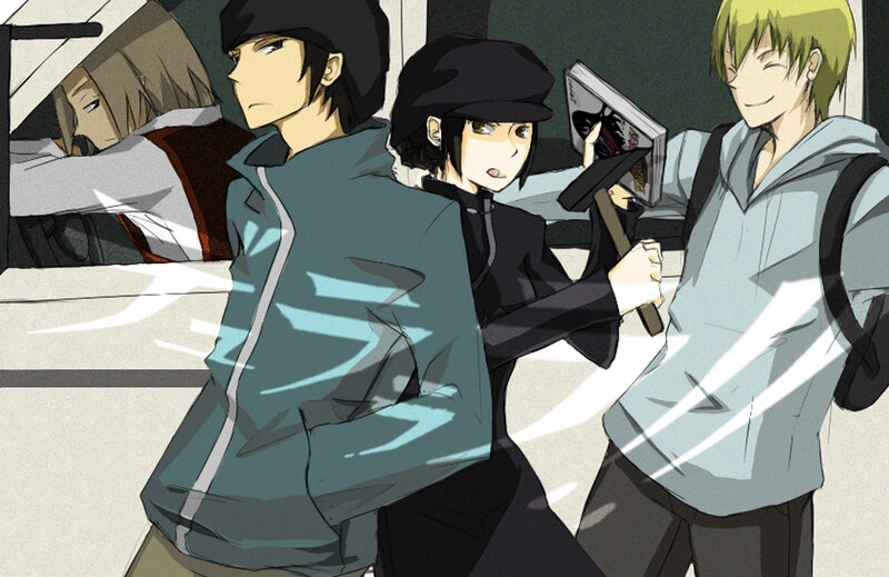 Anime characters in a tense scene