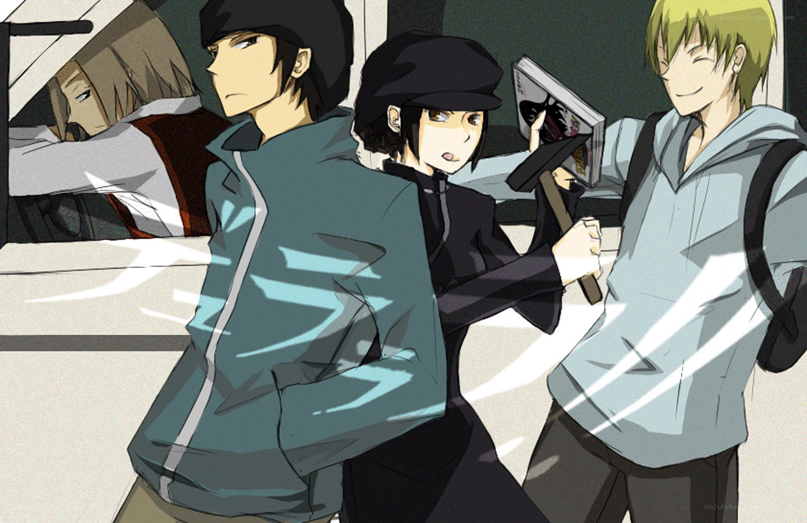 Anime characters in a tense scene