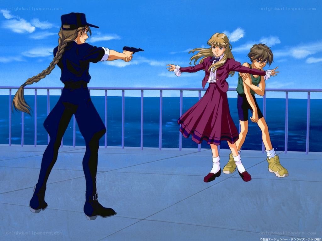 Anime characters in a tense standoff
