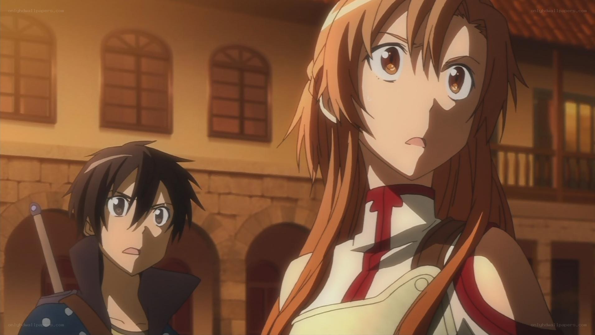 anime characters in a town