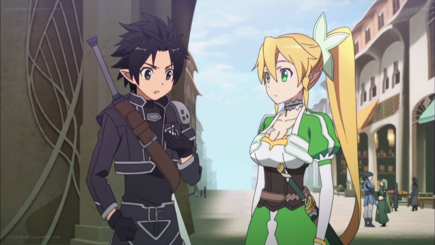 anime characters in a town