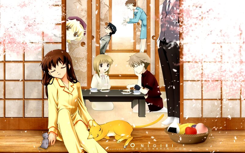 Anime characters in a traditional room