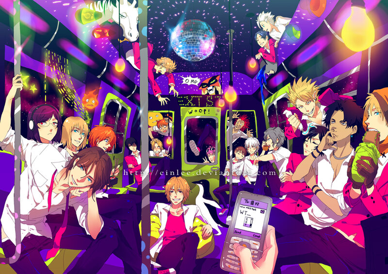 Anime Characters in a Train
