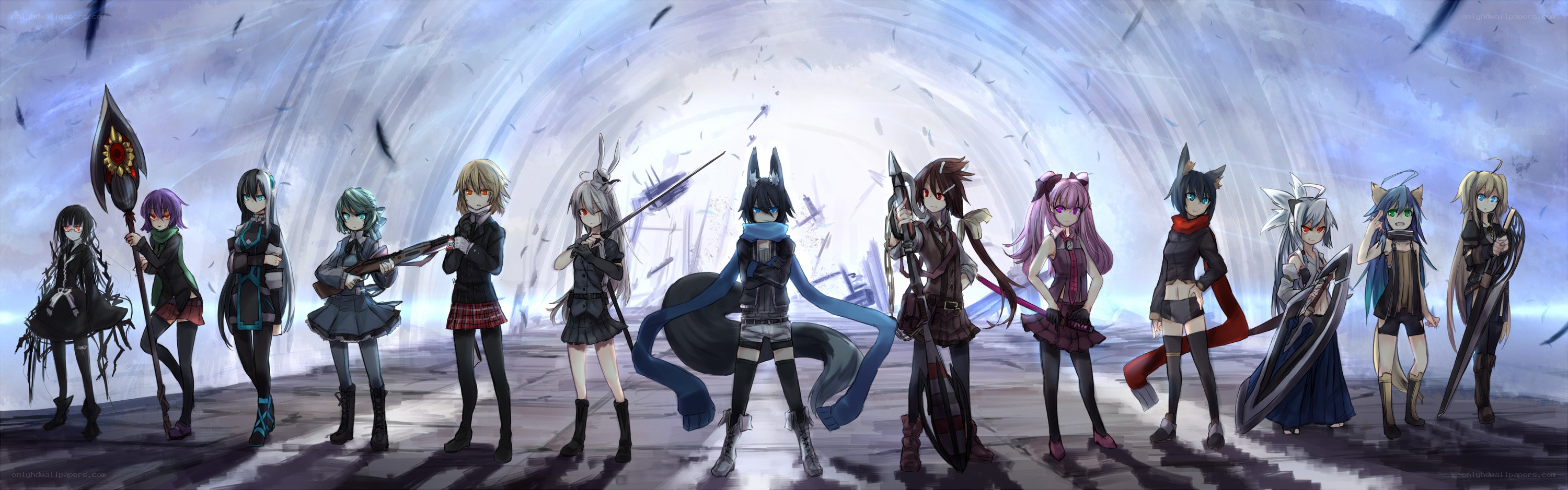 anime characters in a tunnel