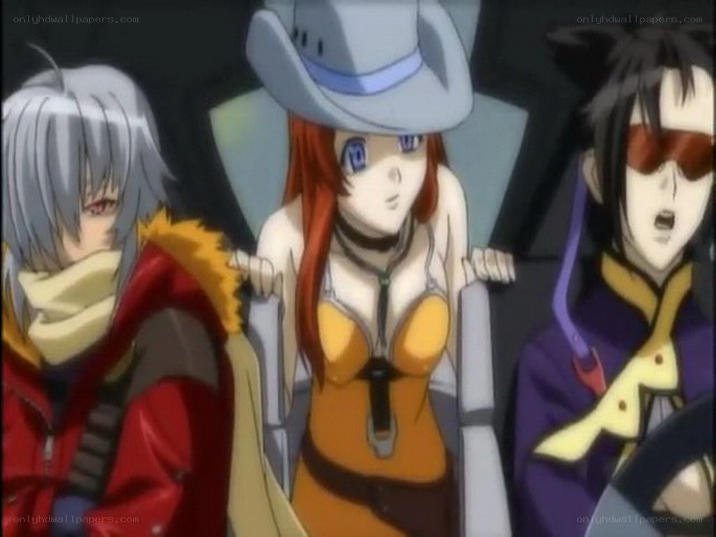 anime characters in a vehicle