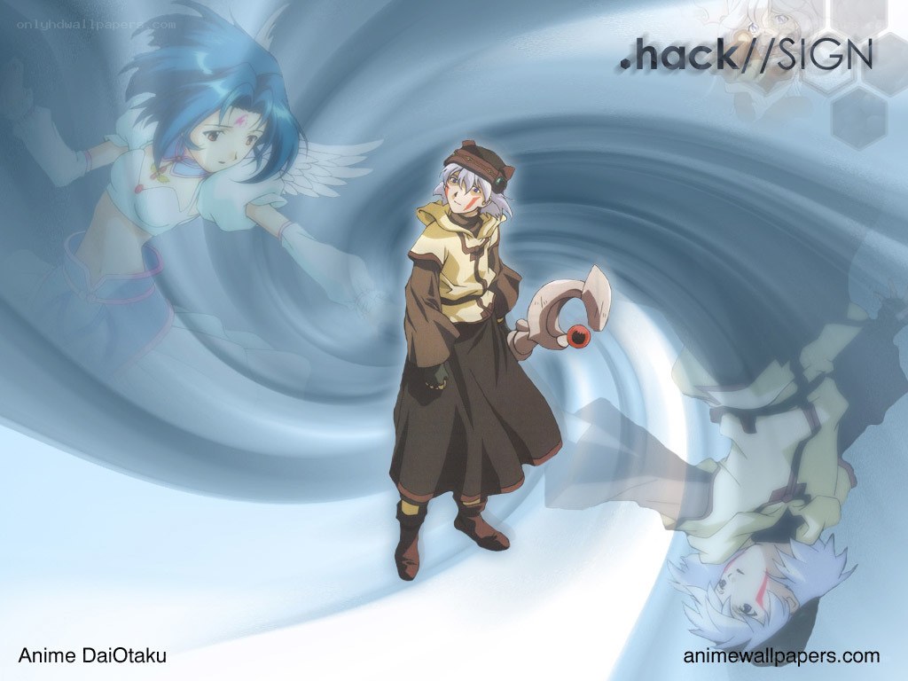 Anime characters in a vortex