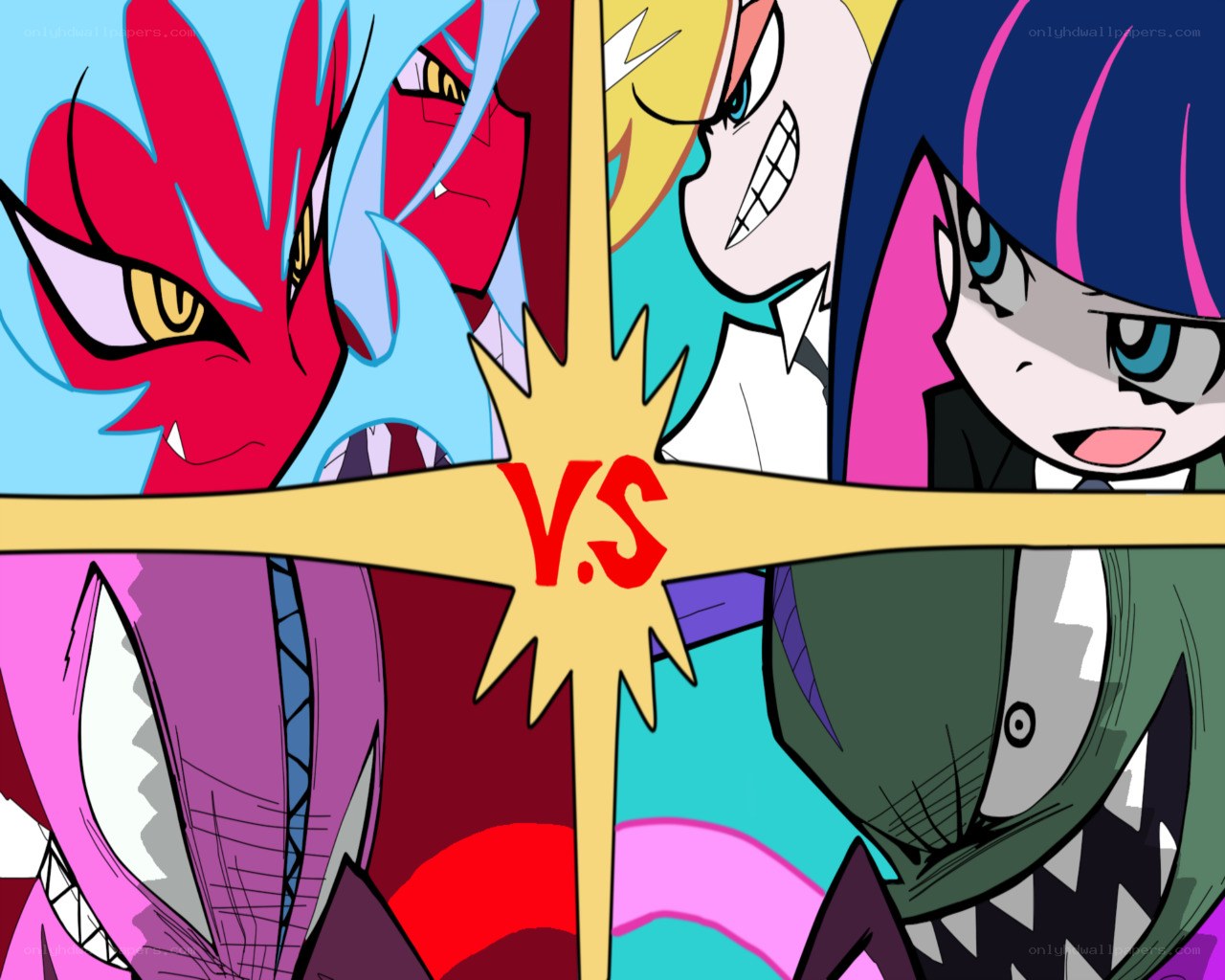 Anime characters in a vs battle