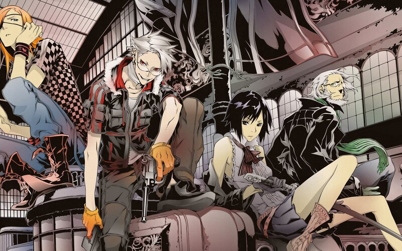anime characters in a warehouse