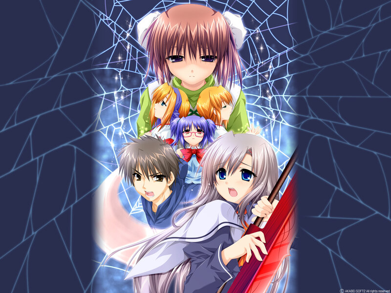 Anime characters in a web