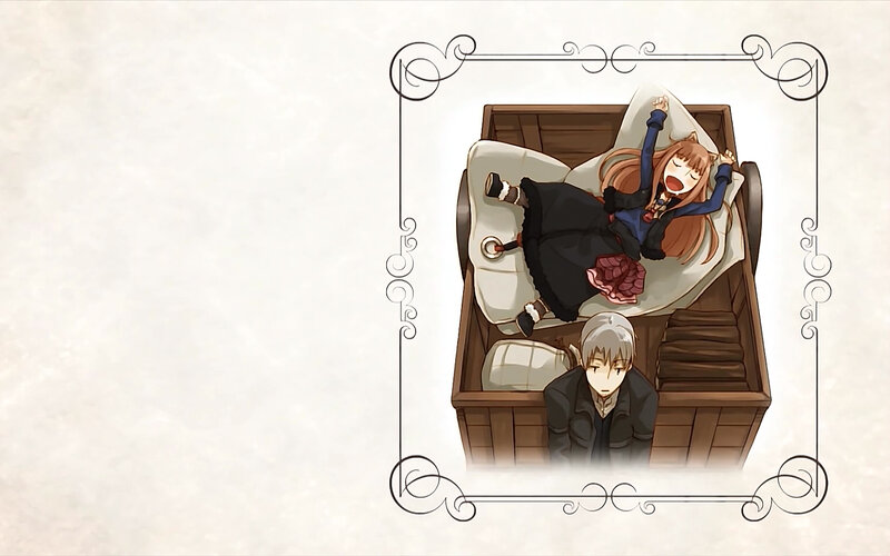 Anime characters in a wooden box