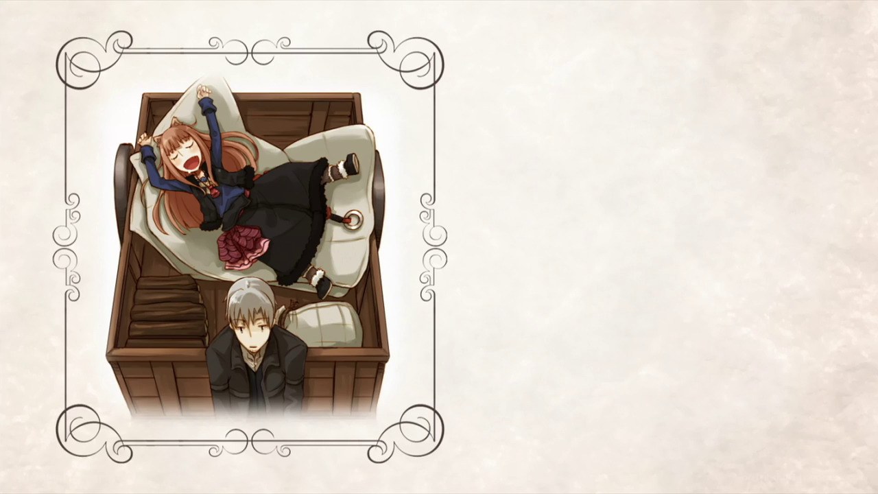 Anime characters in a wooden crate