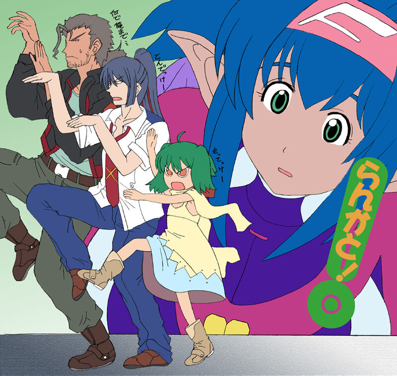 anime characters in action