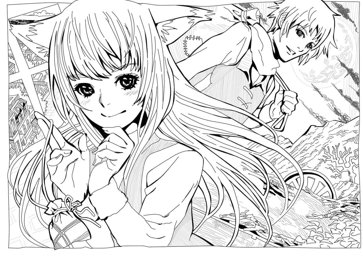 anime characters in action
