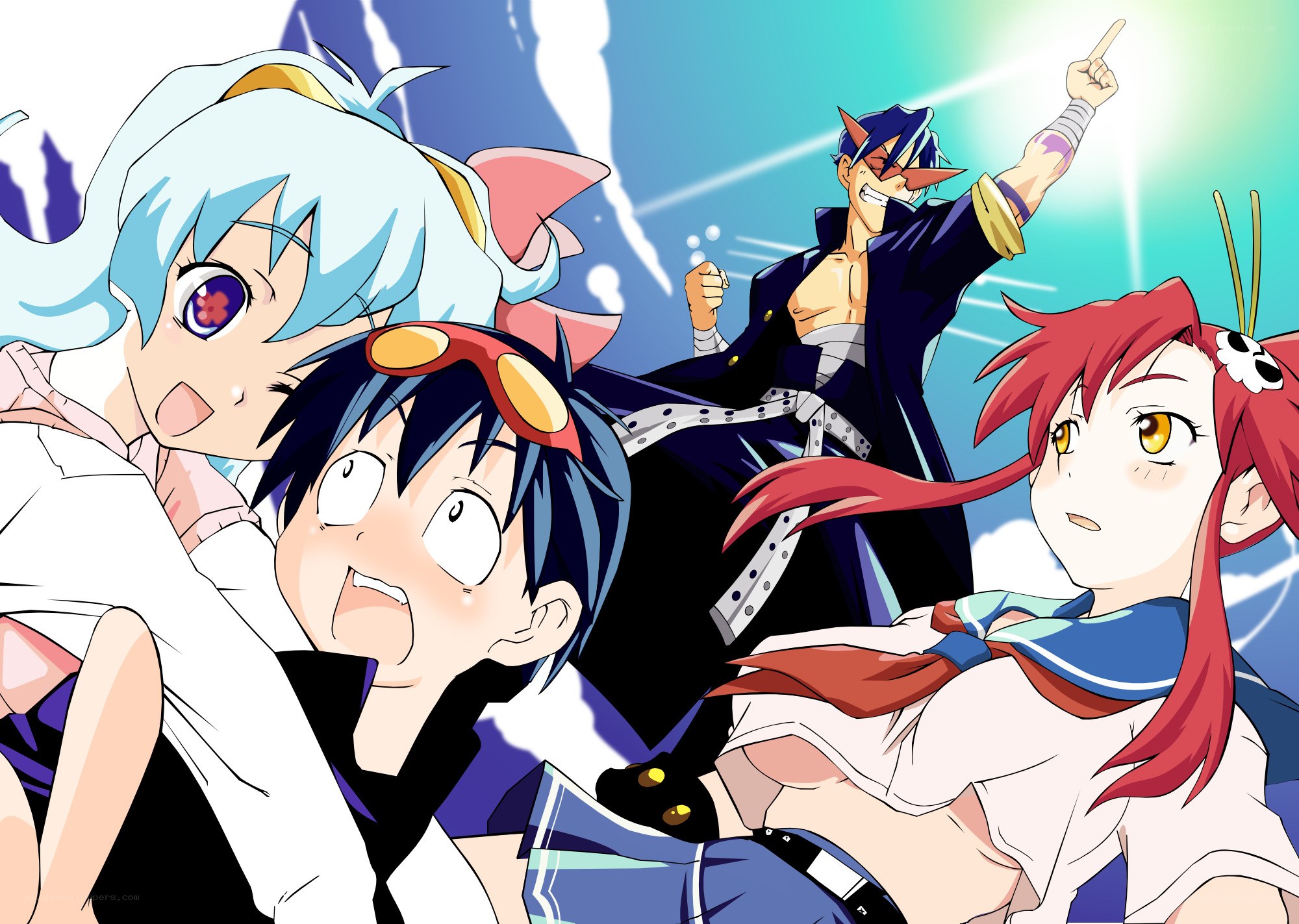 Anime characters in action