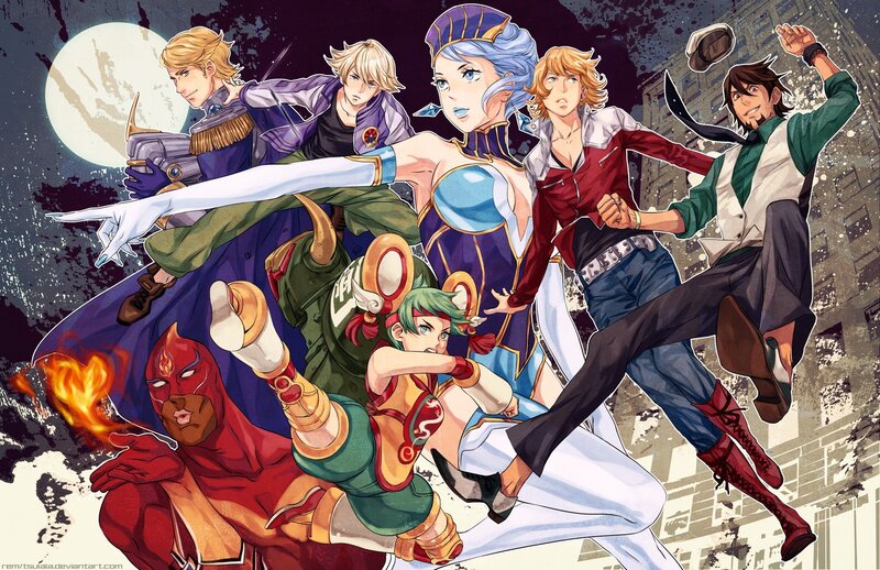 anime characters in action