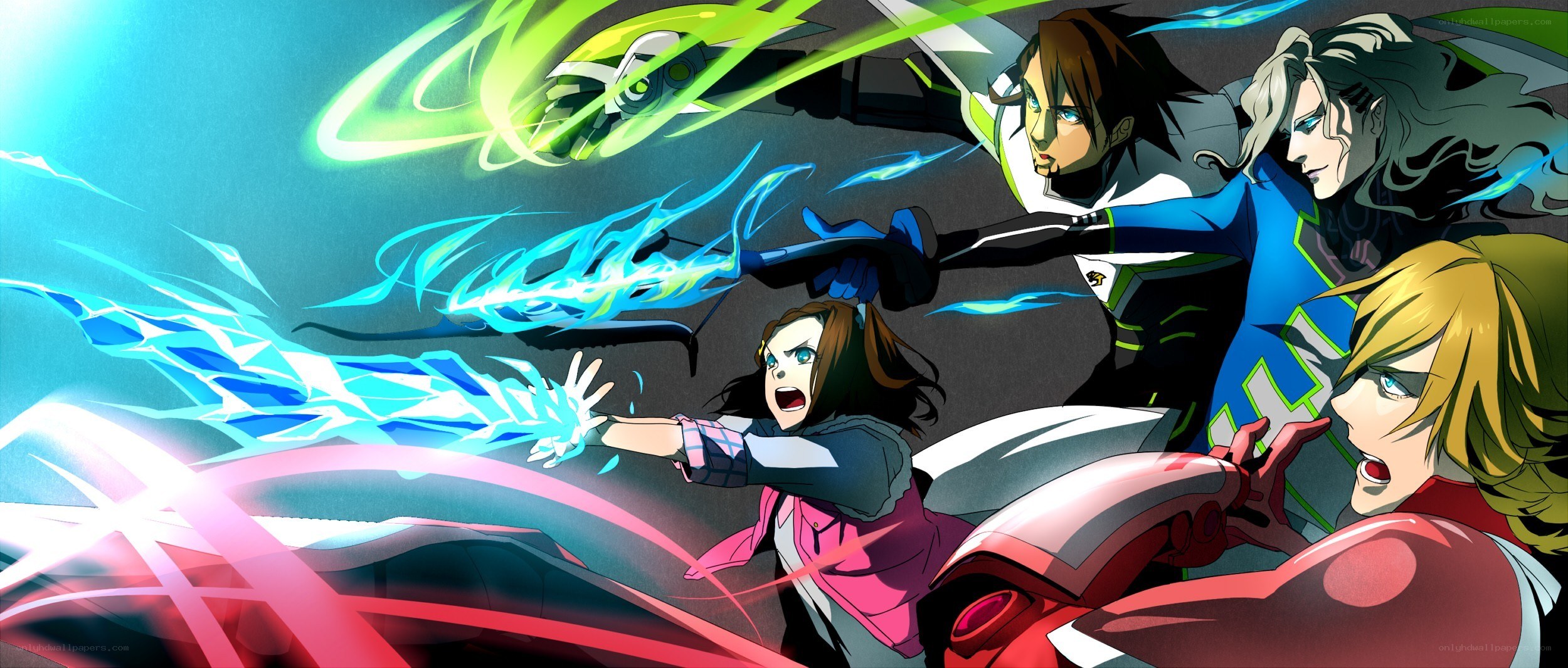 anime characters in action