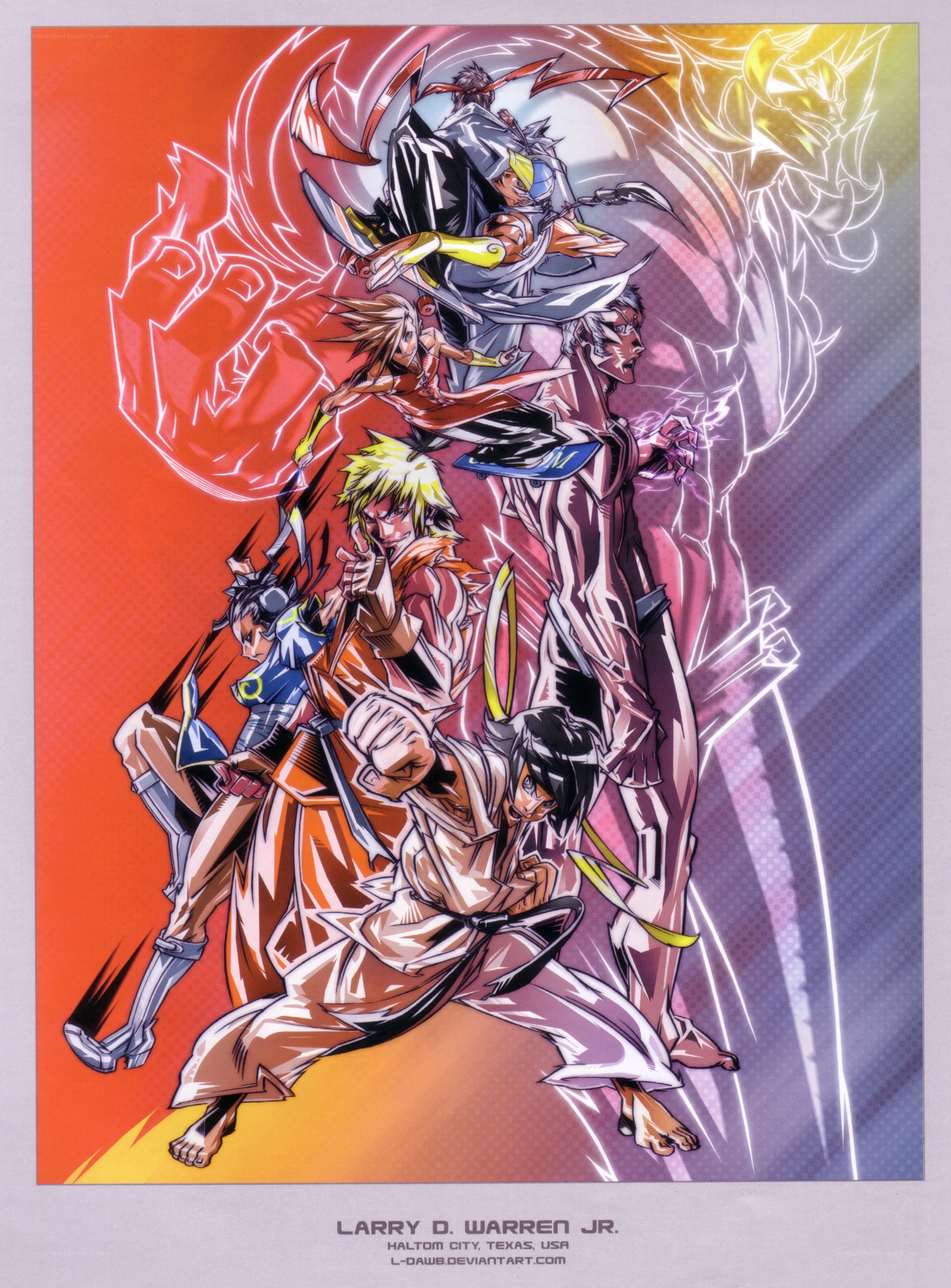 anime characters in action