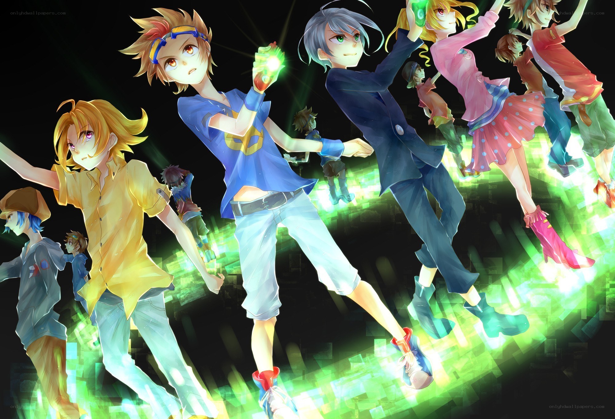 anime characters in action
