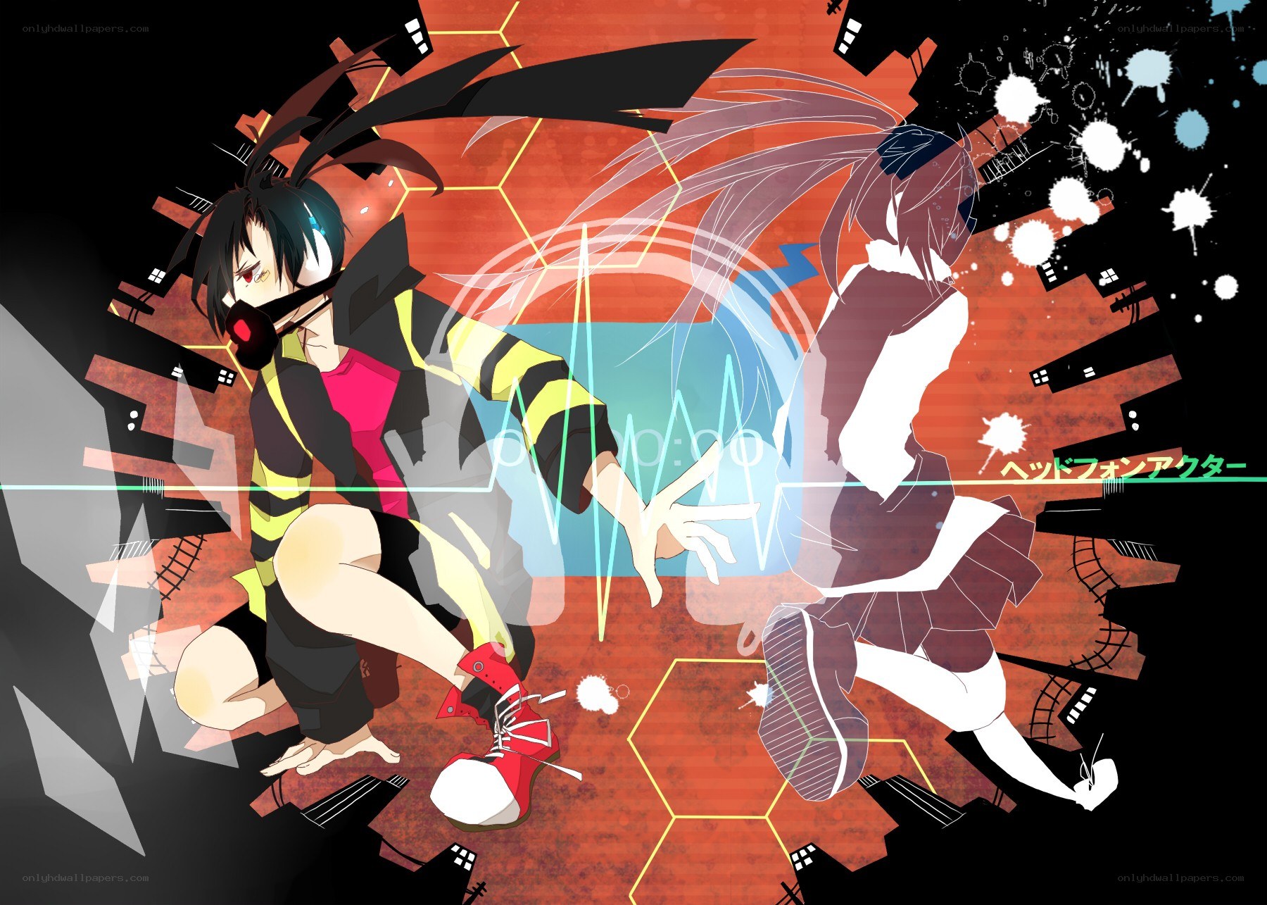 Anime characters in action