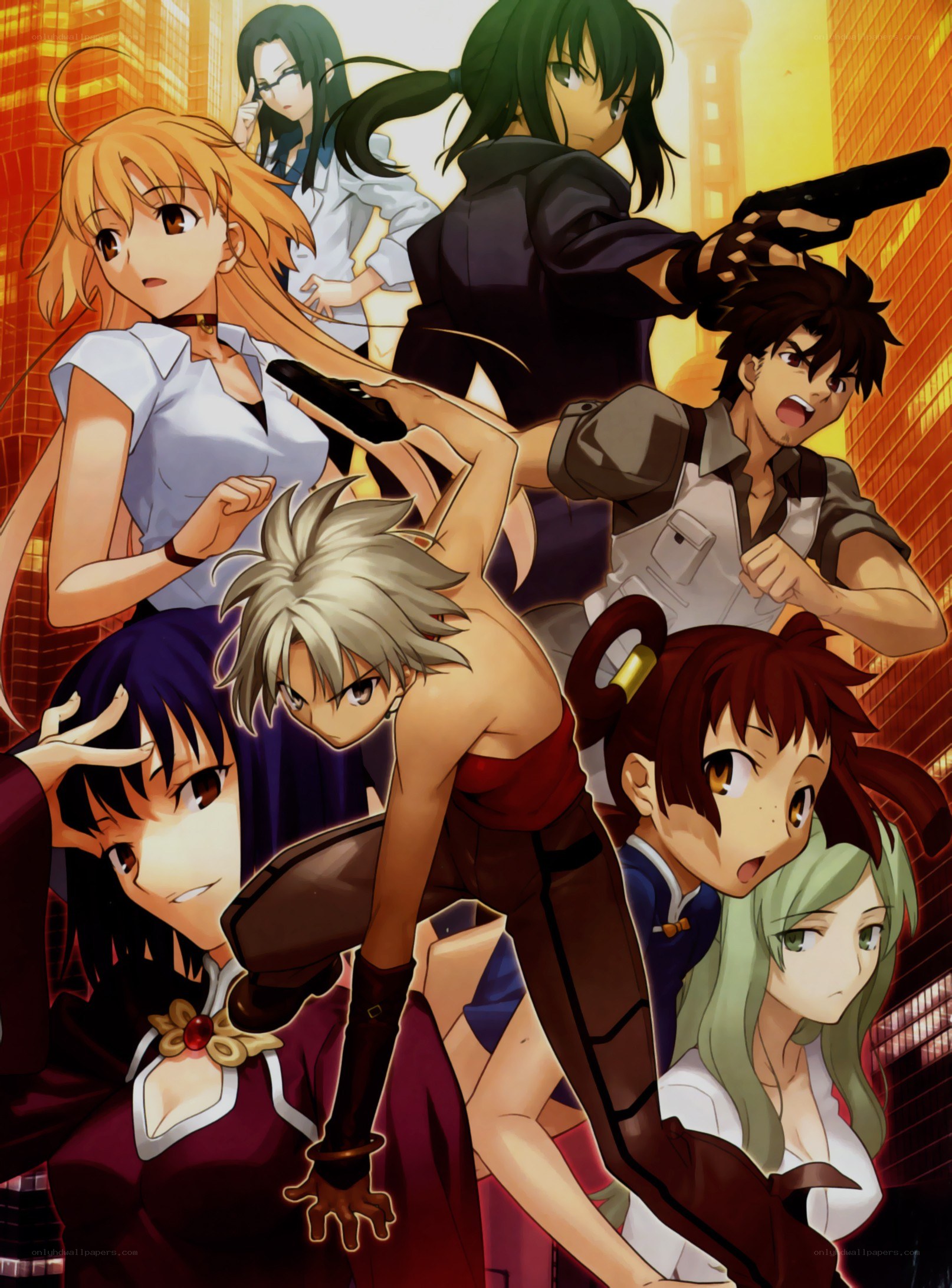 anime characters in action