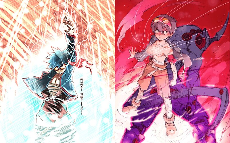 Anime characters in action
