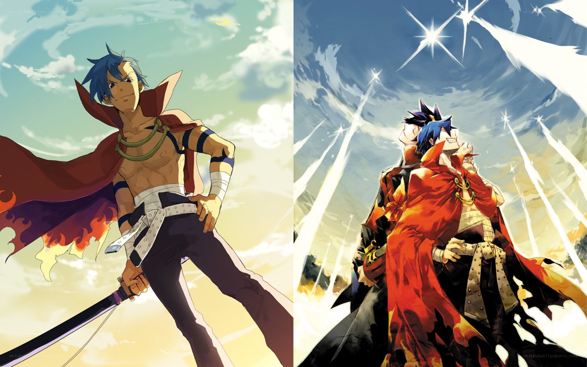 Anime characters in action