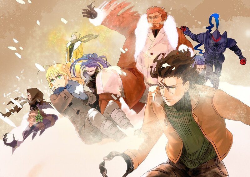 Anime characters in action