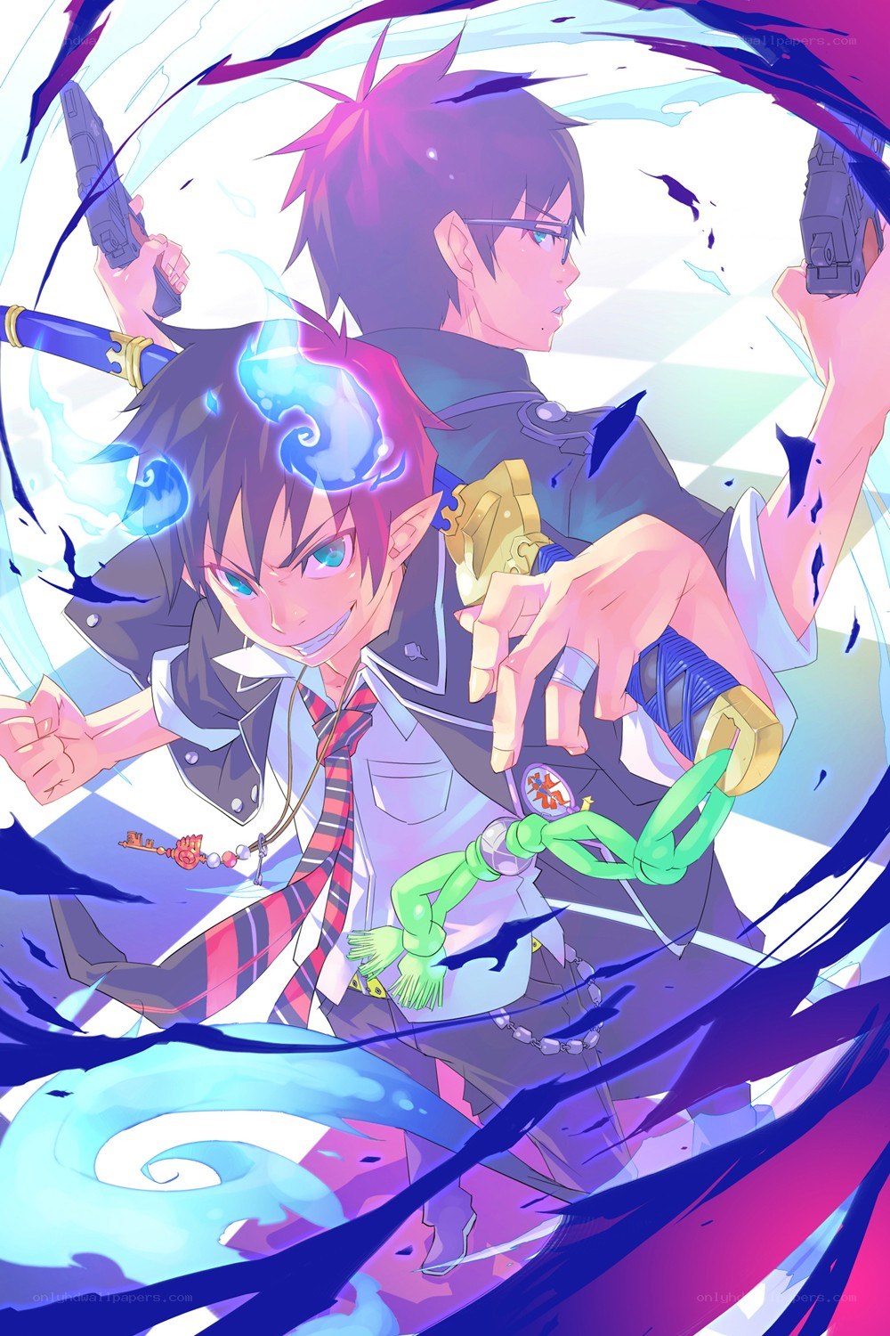 Anime characters in action