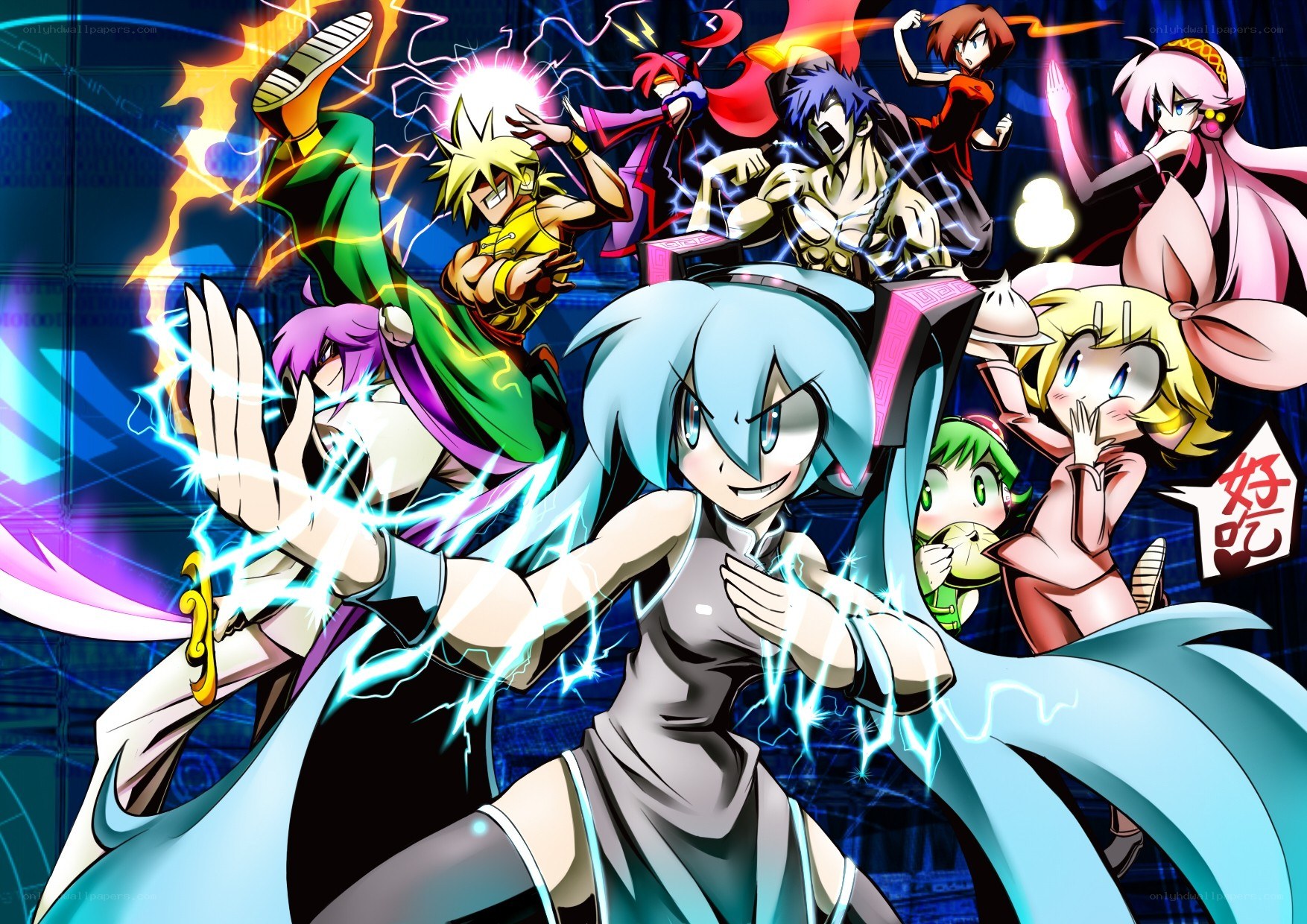 Anime characters in action