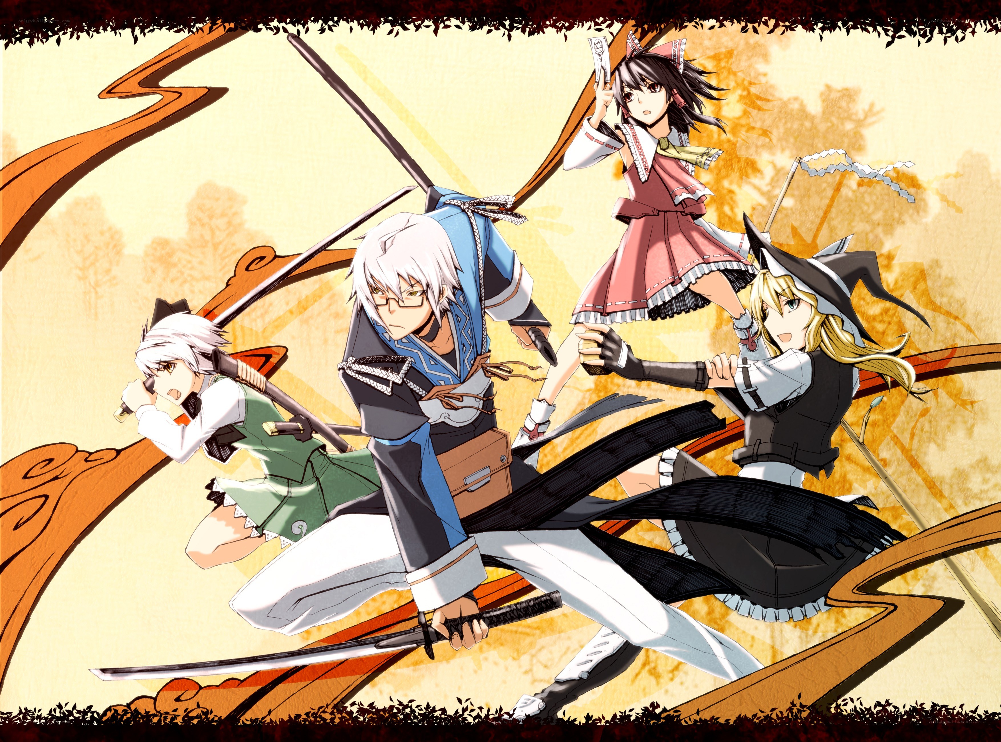 anime characters in action