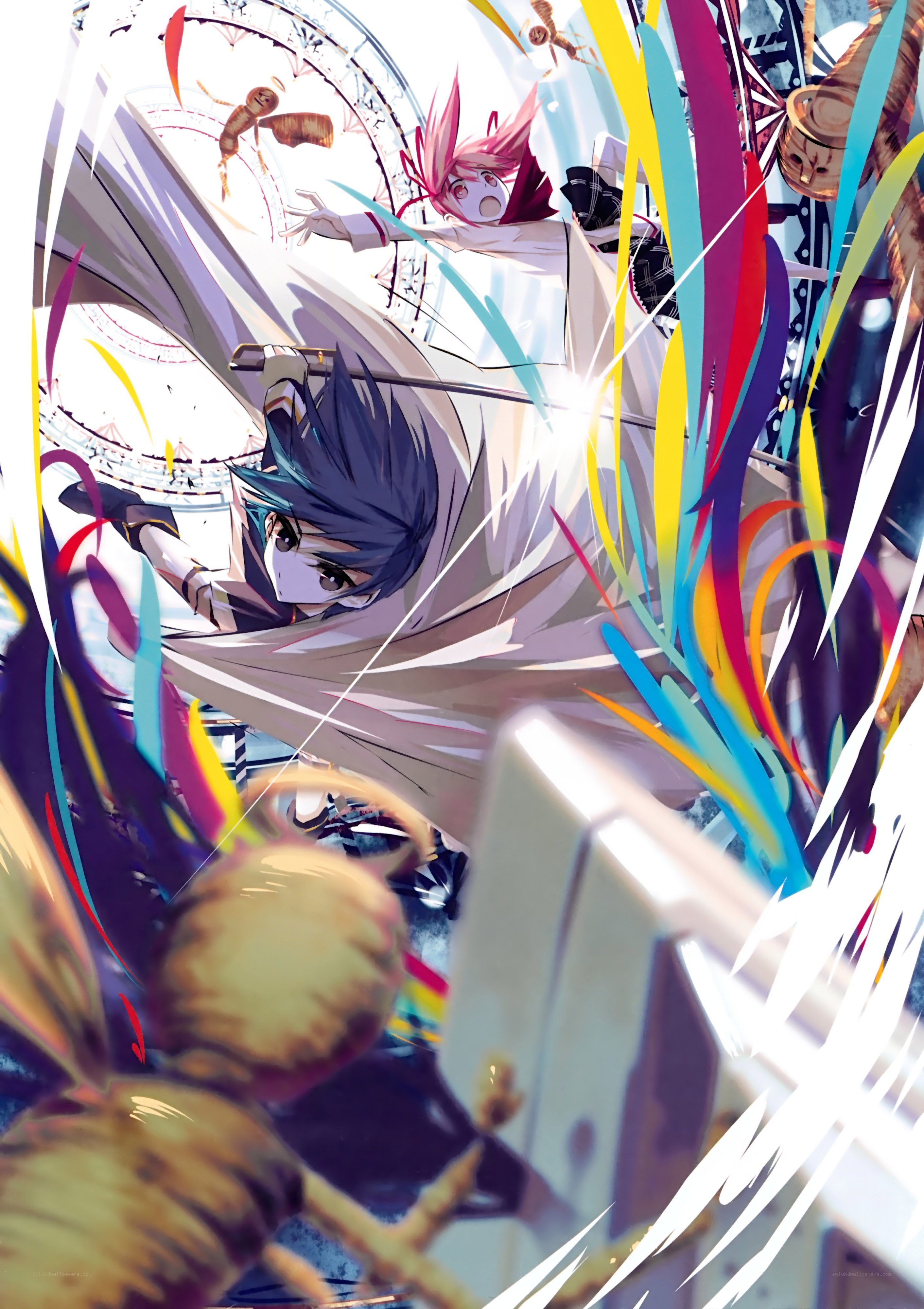 Anime characters in action