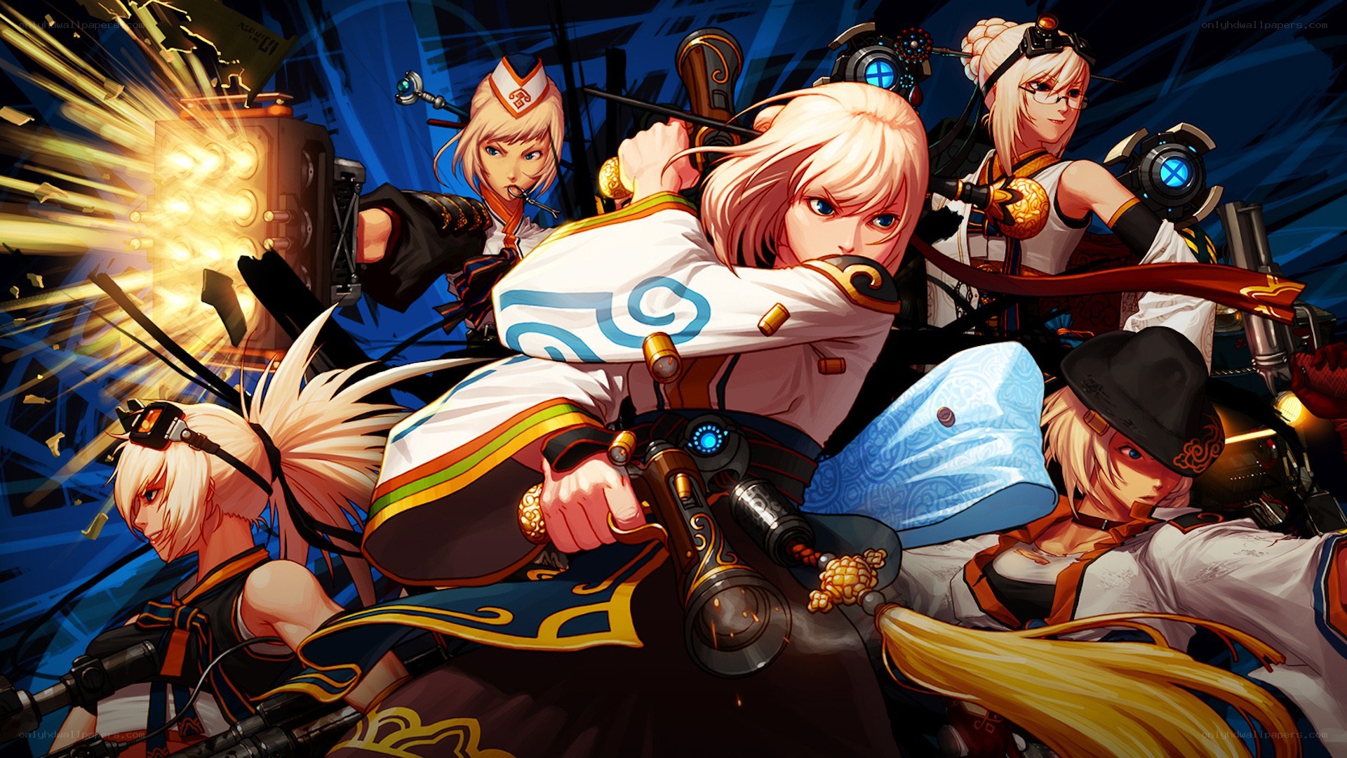 anime characters in action