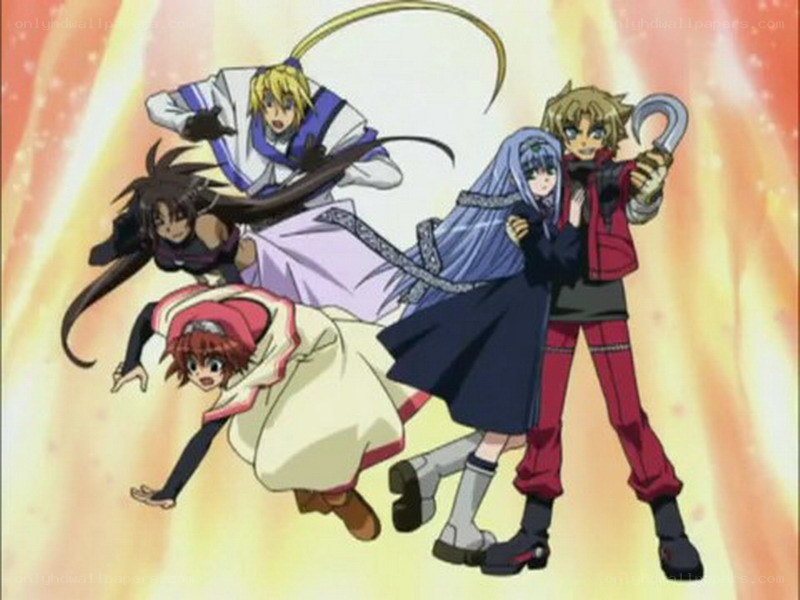 anime characters in action
