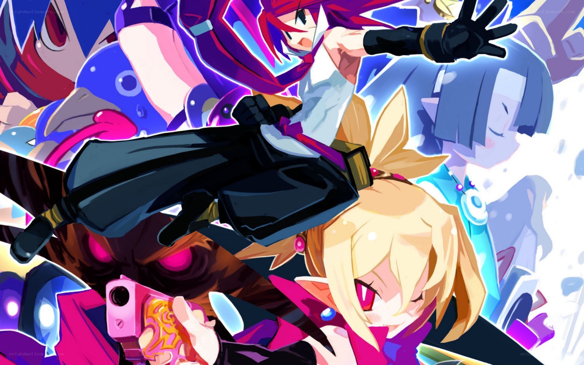 anime characters in action